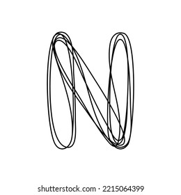 N. Letra de línea delgada continua N. símbolo alfabeto de ilustración vectorial con una línea, icono de nombre de primera letra simple minimalista, logotipo