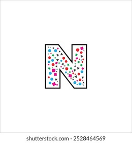 N Creative Abstract Letter with Geometric Patterns