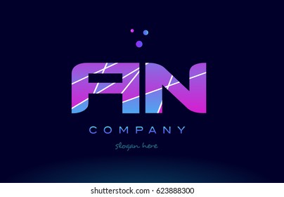 an a n  creative color blue background pink purple magenta alphabet letter company logo vector icon