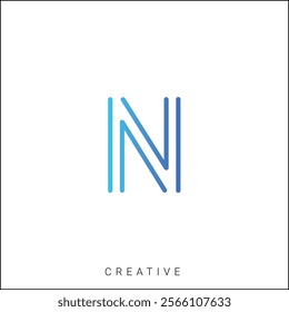 N Creative Latter Logo Design. By Custom Branding Logo. Creative Logo Design. Logo Template. Vector illustration. Modern Design. Monogram Design