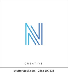 N Creative Latter Logo Design. By Custom Branding Logo. Creative Logo Design. Logo Template. Vector illustration. Modern Design. Monogram Design