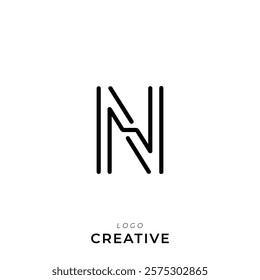 N Creative Latter Logo Design. By Custom Branding Logo. Creative Logo Design. Logo Template. Vector illustration. Modern Design. Monogram Design