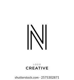 N Creative Latter Logo Design. By Custom Branding Logo. Creative Logo Design. Logo Template. Vector illustration. Modern Design. Monogram Design