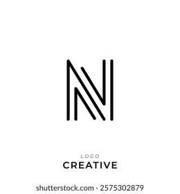 N Creative Latter Logo Design. By Custom Branding Logo. Creative Logo Design. Logo Template. Vector illustration. Modern Design. Monogram Design