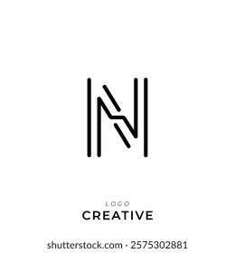 N Creative Latter Logo Design. By Custom Branding Logo. Creative Logo Design. Logo Template. Vector illustration. Modern Design. Monogram Design