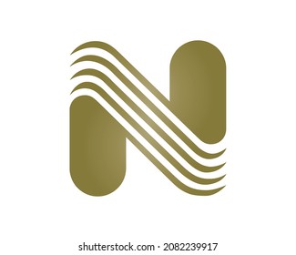 N in the creative lettering style