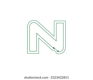 N creative logo design element