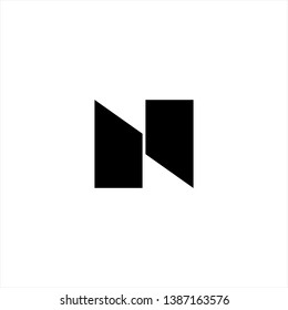 N creative logo vector illustration. Negative space logo