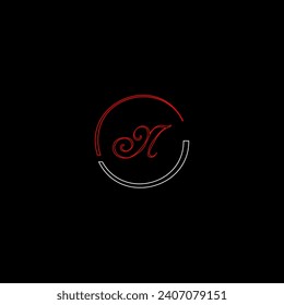 N creative modern letters logo design template