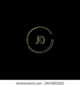 N creative modern letters logo design template
