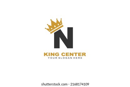 N Crown wash logo design inspiration. Vector letter template design for brand.