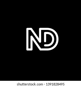 N and D initials logo vector in white 