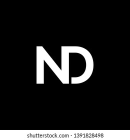 N D Initials Logo Vector White Stock Vector (Royalty Free) 1391828498 ...