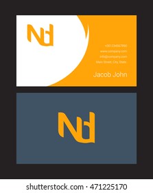 N & D Joint letter logo with business card