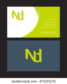 N & D Joint letter logo with business card