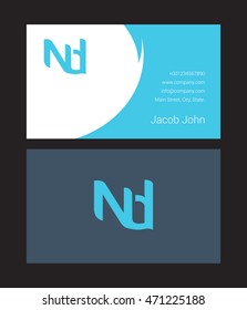 N & D Joint letter logo with business card