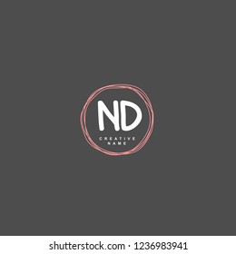 N D ND Initial logo template vector. Letter logo concept