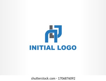 n / d / nd initial vector logo design  concept