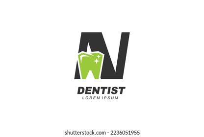 N dental letter logo vector for your branding with modern style.
