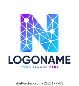 N Digital Premium Vector Diseño de logotipos