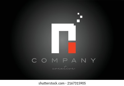 N dots alphabet letter logo icon design. Template design for company or business in black white and red 
