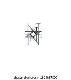 n double vector logo design 