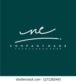 N E Initial handwriting logo vector
