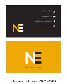 N & E Letter logo, with Business card
