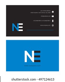 N & E Letter logo, with Business card
