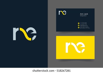 N & E Letter logo, with Business card
