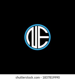 N Diseño de plantilla de logotipo de letra E sobre fondo de color negro, nuevo monograma