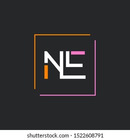 N E letters  joint logo design vector
