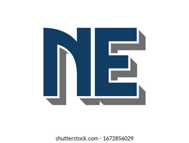 N E, NE Plantilla vectorial de diseño de logotipo de carta inicial, Símbolo gráfico de alfabeto para identidad empresarial