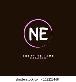 N E NE Initial logo template vector