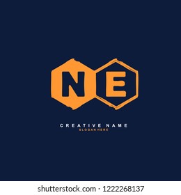 N E NE Initial logo template vector