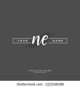 N E NE Initial logo template vector