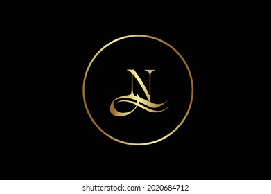 N elegant logo with initials for company -vector