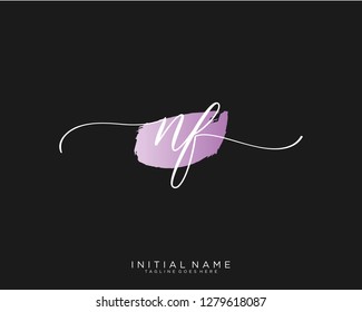 N F Initial handwriting logo vector