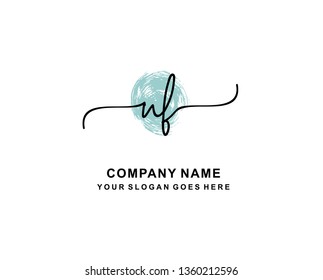 N F Initial Handwriting Logo Template