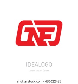 N and F initial logo or monogram logotype. Vector design element or icon.