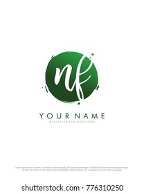 N & F initial splash logo template vector