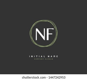 N F NF Beauty vector initial logo, handwriting logo of initial signature, wedding, fashion, jewerly, boutique, floral and botanical with creative template for any company or business.