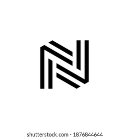 n f nf fn initial logo design vector