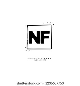 N F NF Initial logo template vector. Letter logo concept