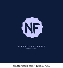 N F NF Initial logo template vector. Letter logo concept