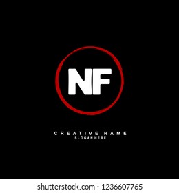 N F NF Initial logo template vector. Letter logo concept