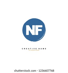 N F NF Initial logo template vector. Letter logo concept