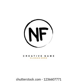 N F NF Initial logo template vector. Letter logo concept