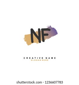 N F NF Initial logo template vector. Letter logo concept