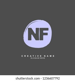 N F NF Initial logo template vector. Letter logo concept